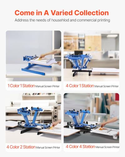 VEVOR Screen Printing Machine 4 Color 2 Station Silk Screen Printing Press - color: 4Color-2Station