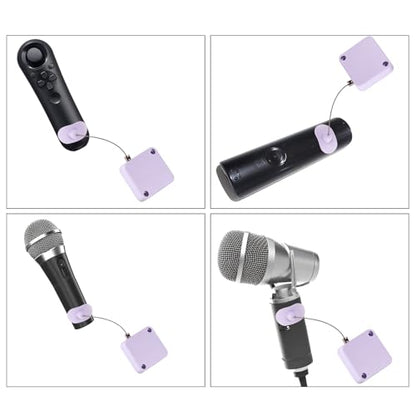 4 Pcs Retractable Remote Control Tether Locks, 6.7ft/2.04m Adjustable Security Control Cable Cord Remote Leash Lanyard for Showroom Office Home TV Remotes Gaming Controllers Tablets Keyboards (White)