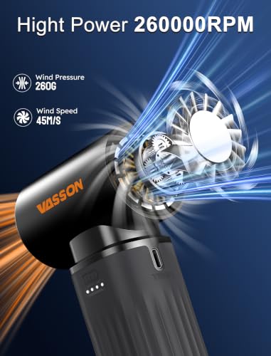 VASSON Compressed air Duster High-Speed Brushless Motor, 3-Speed Adjustable