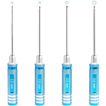 Hex Driver Set 1.5/2.0/2.5/3.0mm, RC Screwdriver Kit - color: Blue-2