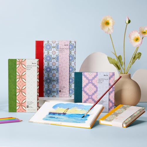 Arrtx Square Watercolor Sketchbook, 5.47" Cold Press - size: 5.47x5.47''