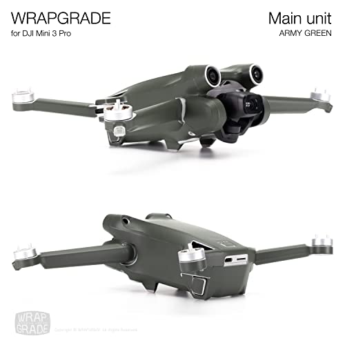 WRAPGRADE Skin Stickers Compatible with DJI Mini 3 Pro | Main Unit (Army Green) - color: Army Green