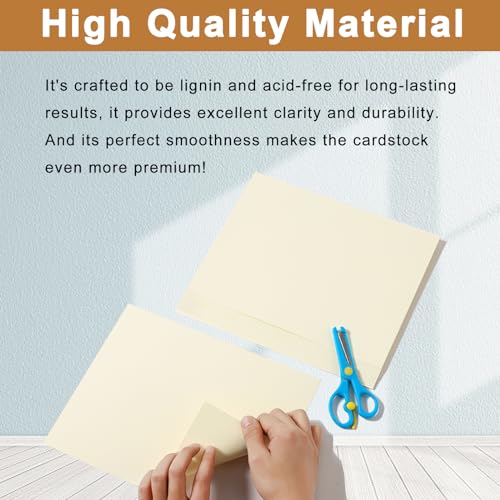 Silunkia 40 Sheets Cream Cardstock 8.5 x 11 Off White Paper 75lb - color: Cream