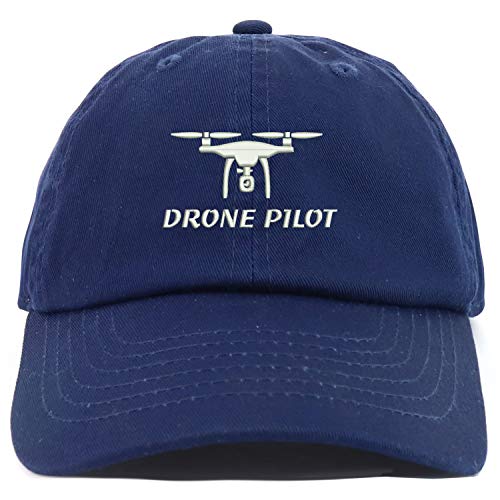Trendy Apparel Shop Youth Drone Pilot Adjustable Soft Crown Baseball Cap - color: Navy