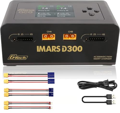 IMARS D300 Balance Charger, Gens Ace Dual Channel for RC 1~6S.Black
