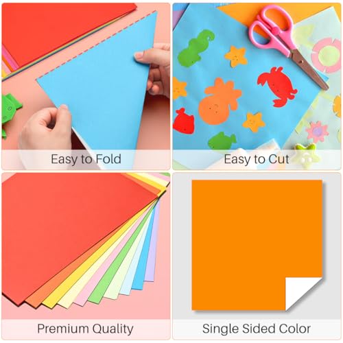 Opret Origami Paper Square Single Sided for Arts and Crafts Projects - size: 9.8 x 9.8 in