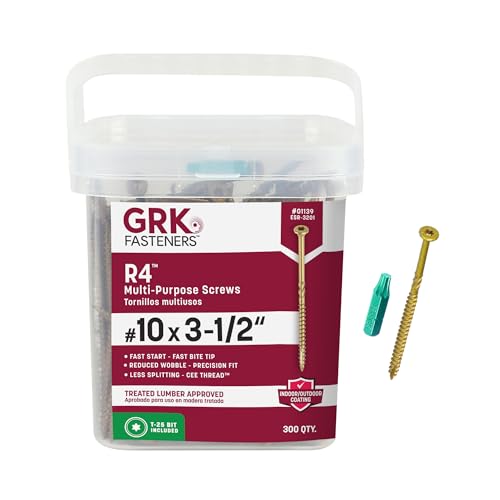 GRK Fasteners R4™ #10 x 3-1/2" Multi-Purpose Framing Screws, 300 PCS - size: #10 x 3-1/2" 300 count