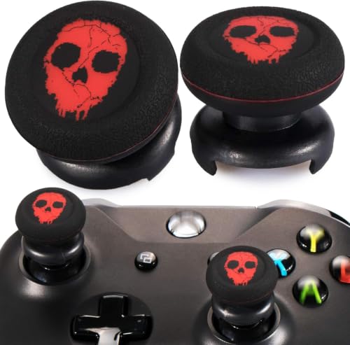 FPS Thumbstick Extender Rubber Silicone Grip Cover 2 Sets for Xbox Series X/S & Xbox One Controller(Ghost Red) - color: 4