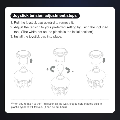 AKNES GuliKit TMR Electromagnetic Joysticks for Switch Pro Controller, 720° Adjustable Tension Stick Replacement, with 3 Pairs Height Thumbstick Caps, Soldering Required