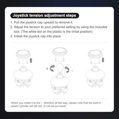 AKNES GuliKit TMR Electromagnetic Joysticks for Switch Pro Controller, 720° Adjustable Tension Stick Replacement, with 3 Pairs Height Thumbstick Caps, Soldering Required