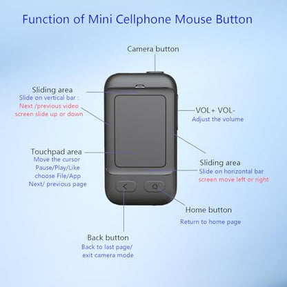 Phone Remote with Touchpad for TikTok, Bluetooth Page Turner for Kindle App, Mini Mouse for iPhone, iPad, Android Devices. Cellphone Camera Photo/Video Remote Control, Carrying Case Included