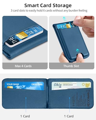ExtreLife for Magsafe Wallet, Works with Apple Find My, 6 Cards Holder - color: Dark Blue