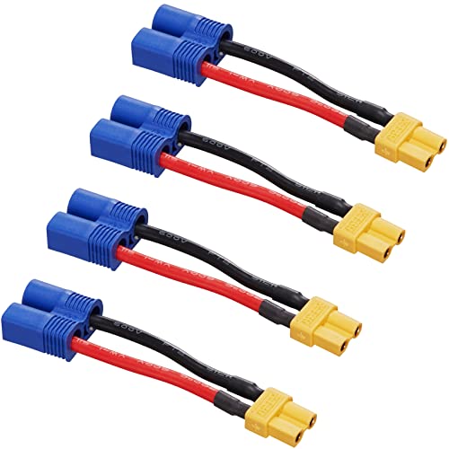 EC5 Male to XT30 Female Connector Adapter,XT30-EC5 Extension Cable - size: XT30 Female-EC5 Male