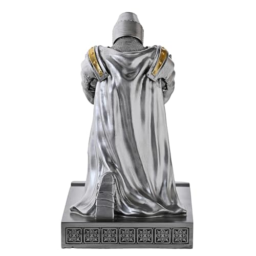 Medieval Templar Vanguard Officer Knight Pen Holder Desk Organizers Silver - color: Silver