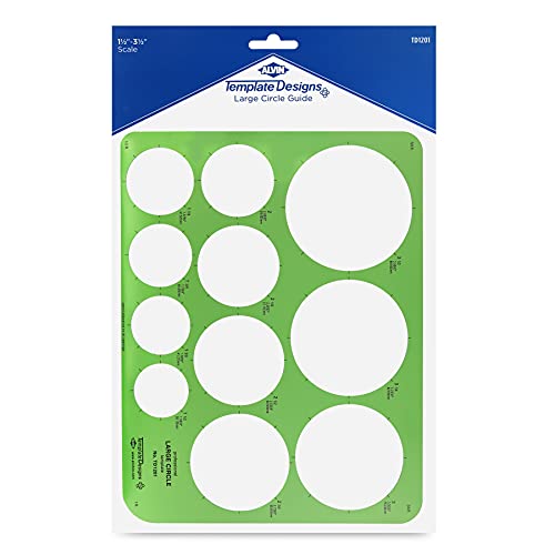 ALVIN, TD1201, Large Circles Guide Template, Drawing and Drafting Tool for Artists, Architects, Design and Drafting, 1.5" to 3.5" Scale - style: Large Circle Template