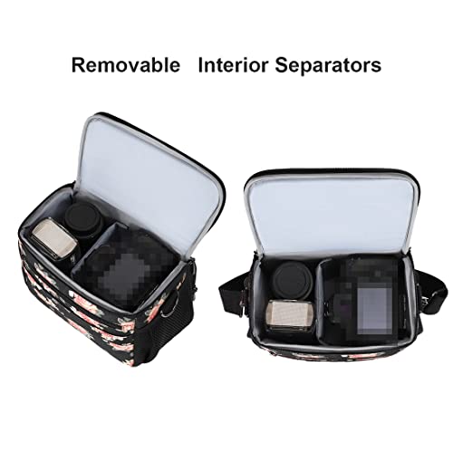 DOMISO Camera Bag Case Waterproof Anti-shock Shoulder Bag, Flower - color: Flower