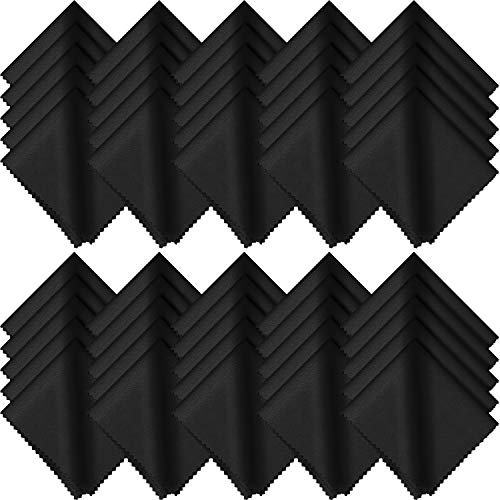 Frienda 50 Pcs Microfiber Glass Cleaning Cloths Lens, Black - color: Black