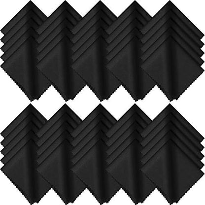 Frienda 50 Pcs Microfiber Glass Cleaning Cloths Lens, Black - color: Black