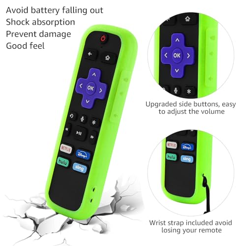 2 Pack Remote Cover for Roku TV Controller Glow in The Dark, Green Blue - color: Glow Green and Glow Blue, size: 2 Pack