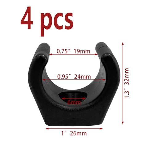 Semetall Nylon Ladder Paddle Stowage Clips,Black(Pack of 4)