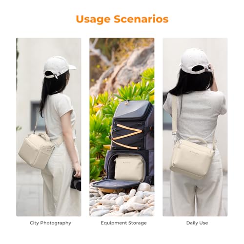 K&F CONCEPT Camera Sling Bag Small Crossbody Case - color: 03-Beige