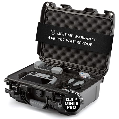 NANUK 915 DJI™ Mini 5 Pro Fly More Combo Plus - Waterproof Hard Case with Drone Foam Insert, Crushproof, Portable Travel Case, Made in Canada - Black (15.8" x 12.1" x 6.8") - color: Black
