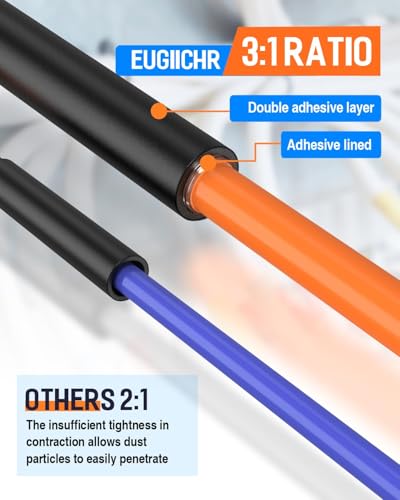 5-Size Heat Shrink Tubing Kit: 3:1 Adhesive Lined, Marine Grade Waterproof, Insulated Sealed, Oil-Proof & Wear-Resistant, 10-Foot Total Length - for Home Use & Industrial Applications (Yellow) - color: Yellow