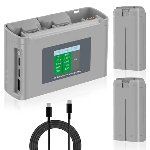 Mini 4K/2 Battery Charging Hub and 2 Pack 2400mAh Intelligent Flight Battery, Compatible With DJI Mini 4K/2/SE, 31mins Max Flight