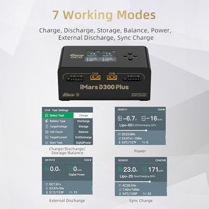 Gens ace iMars D300 Plus Dual Channel 1-6S Smart LiPo Battery Charger