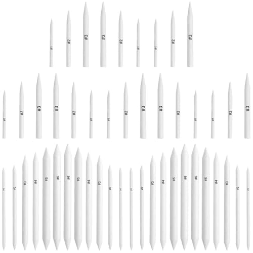 FEBSNOW 48Pcs Blending Stumps and Tortillions Sticks for Art Drawing
