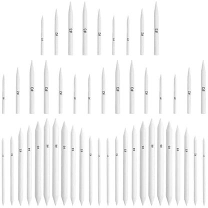 FEBSNOW 48Pcs Blending Stumps and Tortillions Sticks for Art Drawing