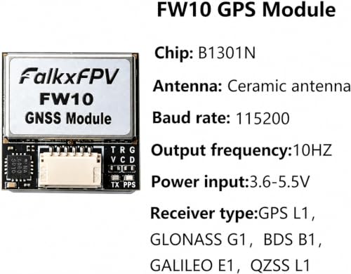 FW10 GPS Module with QMC5883L Compass, Upgraded 10th Generation Chip Dual Protocol Drone GPS, Fast Satellite Positioning for FPV Racing Drone Fixed-Wing