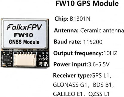 FW10 GPS Module with QMC5883L Compass, Upgraded 10th Generation Chip Dual Protocol Drone GPS, Fast Satellite Positioning for FPV Racing Drone Fixed-Wing