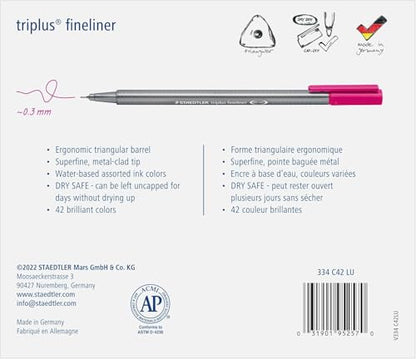 STAEDTLER Fineliner triplus 42, 4 Pack - style: 42 Colors - 4 Pack