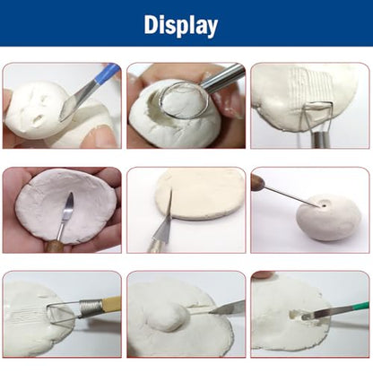 Clay Tools Sculpting for Polymer Air Dry Modeling Clay Beginners & Professionals Ideal for DIY Pottery & Ceramics Tools Double-Sided Polymer Carving Tools Kit (6)