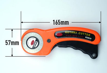 Ergonomic 45mm Rotary Cutter Comes with 5 Replacement Blades and Carrying Case (Orange) - color: Orange
