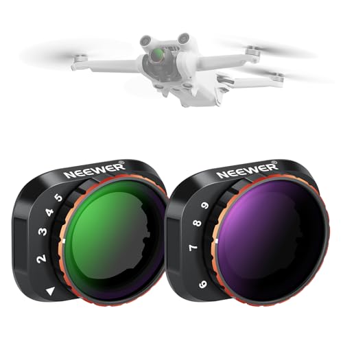 NEEWER Variable ND Filter Set Compatible with DJI Mini 3 / Mini 3 Pro, ND2-32 (1-5 Stops) + ND64-512 (6-9 Stops) Multicoated HD Drone Camera Lens Aerial Video Recording Photography Accessories - size: Mini 3Pro, style: 2 Packs VND