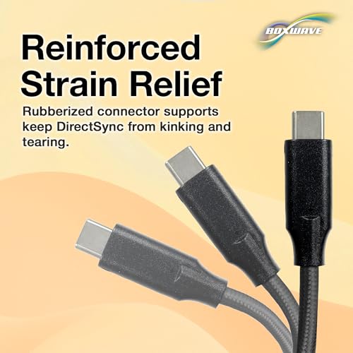 BoxWave Cable Compatible with Fimi Mini 3 Drone with 3 Batteries - DirectSync PD Cable (3ft) - USB-C to USB-C (100W), Type C Braided Charge and Fast Sync - Jet Black