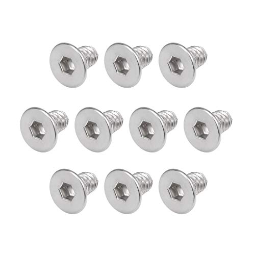 uxcell M3x5mm Flat Head Machine Screws Inner Hex Screw 304 Stainless Steel Fasteners Bolts 80Pcs - size: M3x5mm