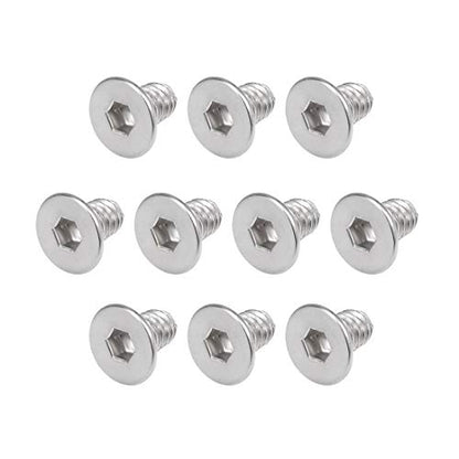 uxcell M3x5mm Flat Head Machine Screws Inner Hex Screw 304 Stainless Steel Fasteners Bolts 80Pcs - size: M3x5mm