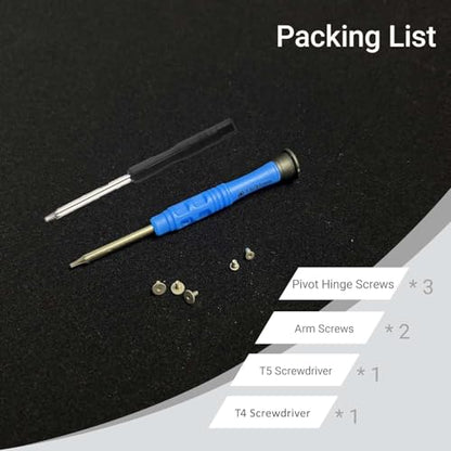 iMusk 5 pcs Original Pivot Hinge Torx Screws for DJI Mini 3/4/5 Pro Drones (3 pcs for Drone Body Securing and 2 pcs for Front Arm Securing), T5/T4 Screwdriver Included