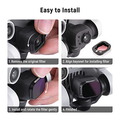 NEEWER ND Filter Set Compatible with DJI Mini 3 / Mini 3 Pro, 6 Pack - size: Mini 3Pro, style: 6 Packs ND/CPL (Aluminum)