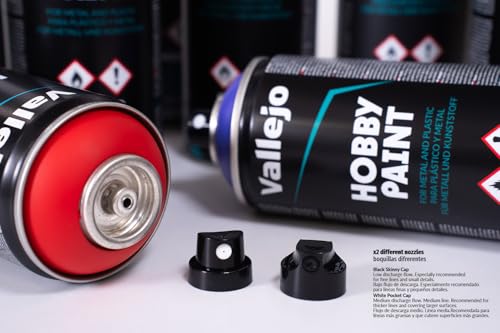 Vallejo - Hobby Paint Spray Basic Primer | Grey 400 ml. (13.52 fl.oz.) | Perfect Matt and Self Levelling Finish - style: Grey 400 ml. (13.52 fl.oz.)