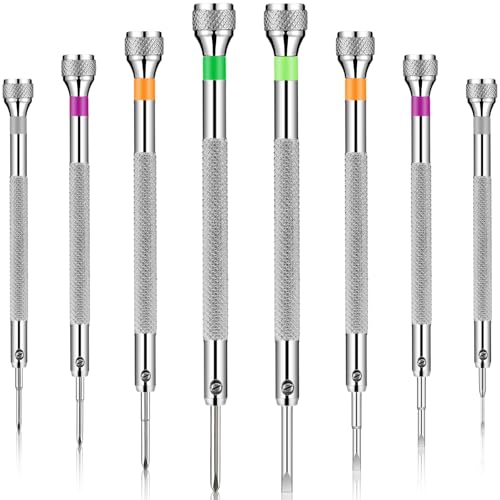 Chumia 8 Pieces Precision Jewelers Screwdriver Set, Micro Watch Repair - size: 1.4-2.0 mm, style: Flathead, Phillips
