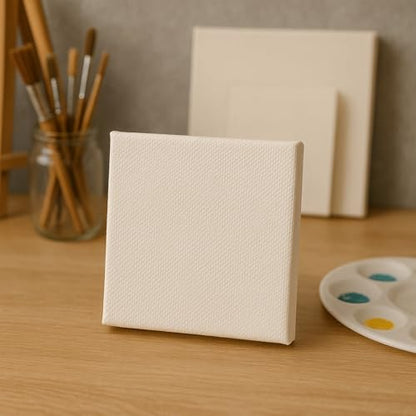 LWR CRAFTS Mini Stretched Canvas 4" X 4" Pack of 6 - size: 4"x4"x6