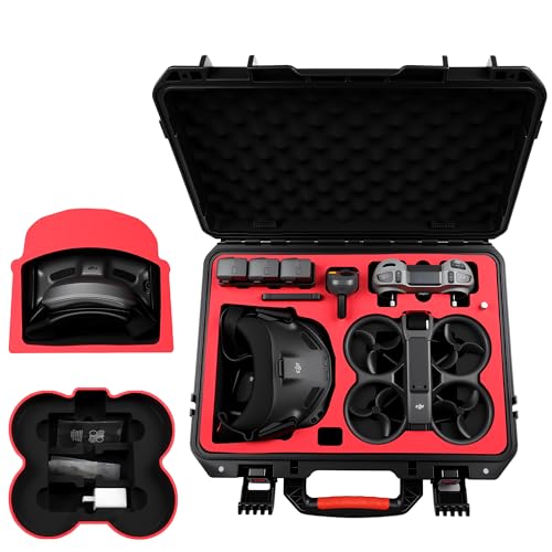 Waterproof Hard Case for DJI Avata 2 Fly Smart Combo/Fly More Combo, Fits DJI Goggles N3/Goggles 3, RC Motion 3, FPV Remote Controller 3, Up to 7 Batteries | Shockproof, Dustproof