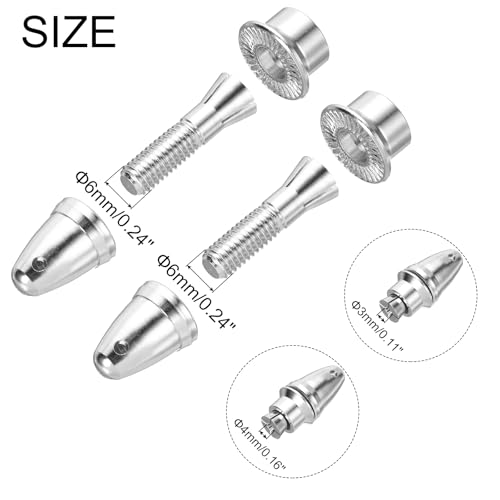 MECCANIXITY Propeller Adapter RC Plane Airplane Spinners, 3/4mm Aperture and 6mm Output Axle Propeller Adapter Saver for Shaft Brushless Motor Speed Controllers, Pack of 4 - size: 3/4mm x 6mm