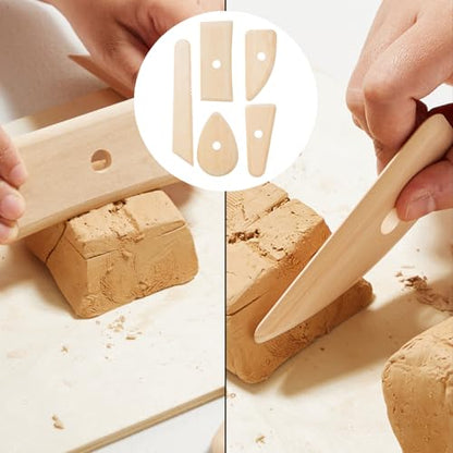 5Pcs Wood Pottery Clay Ribs