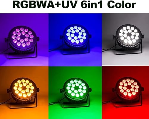SHEHDS LED Stage Par Lights LED 18X18W DJ Stage Lights 6 Pack - size: 6 Pack