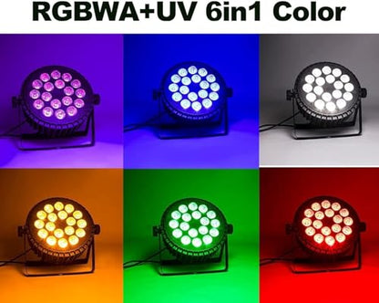 SHEHDS LED Stage Par Lights LED 18X18W DJ Stage Lights 6 Pack - size: 6 Pack
